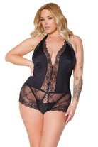 Coquette 22307  Crotchless Teddy  Black