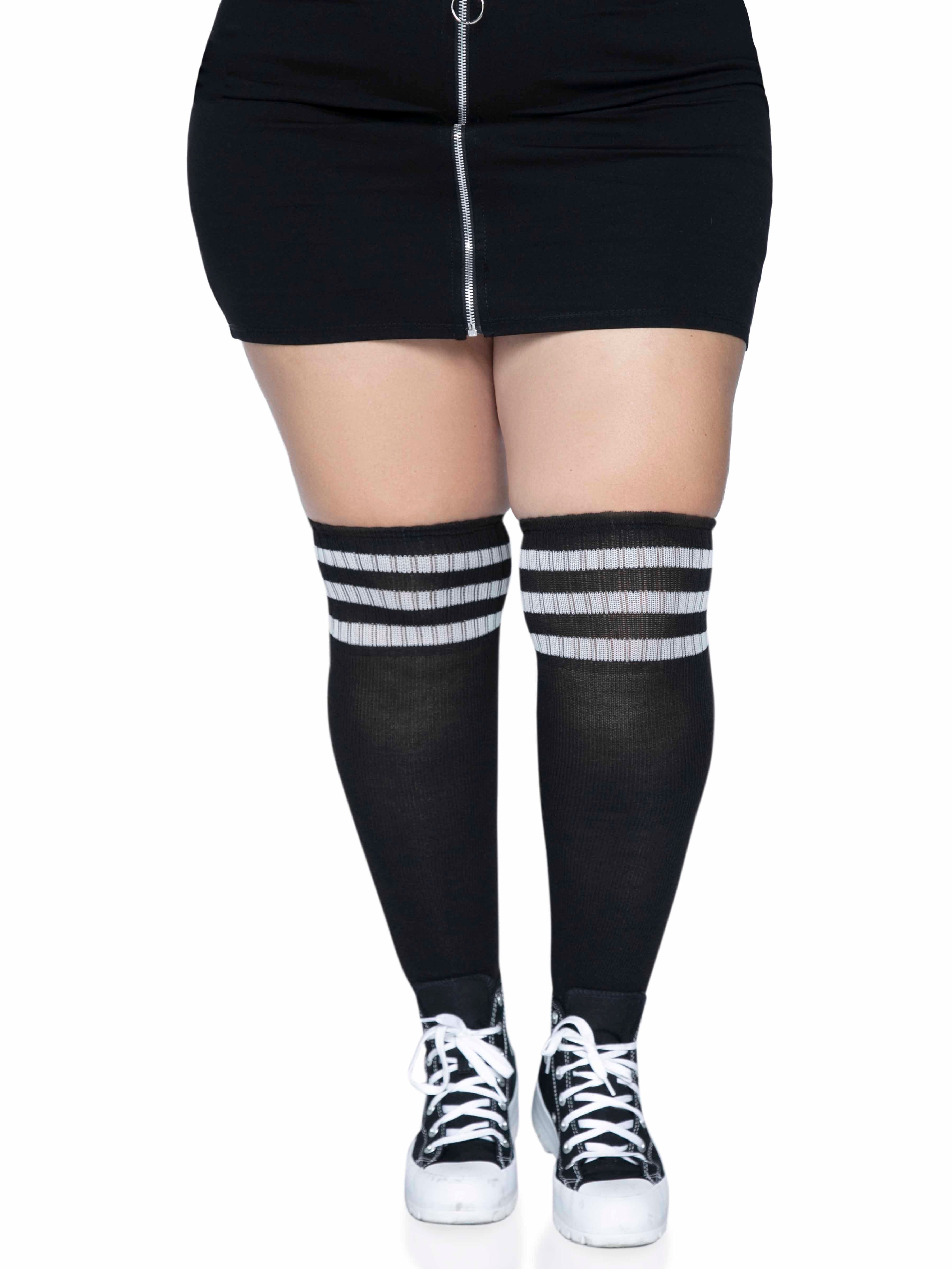 Leg Avenue  Plus Size Over The Knee Athletic Socks  5627X