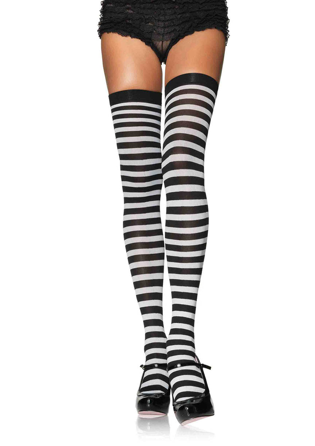 Leg Avenue  Plus Size Nylon Stocking With Stripes  6005X