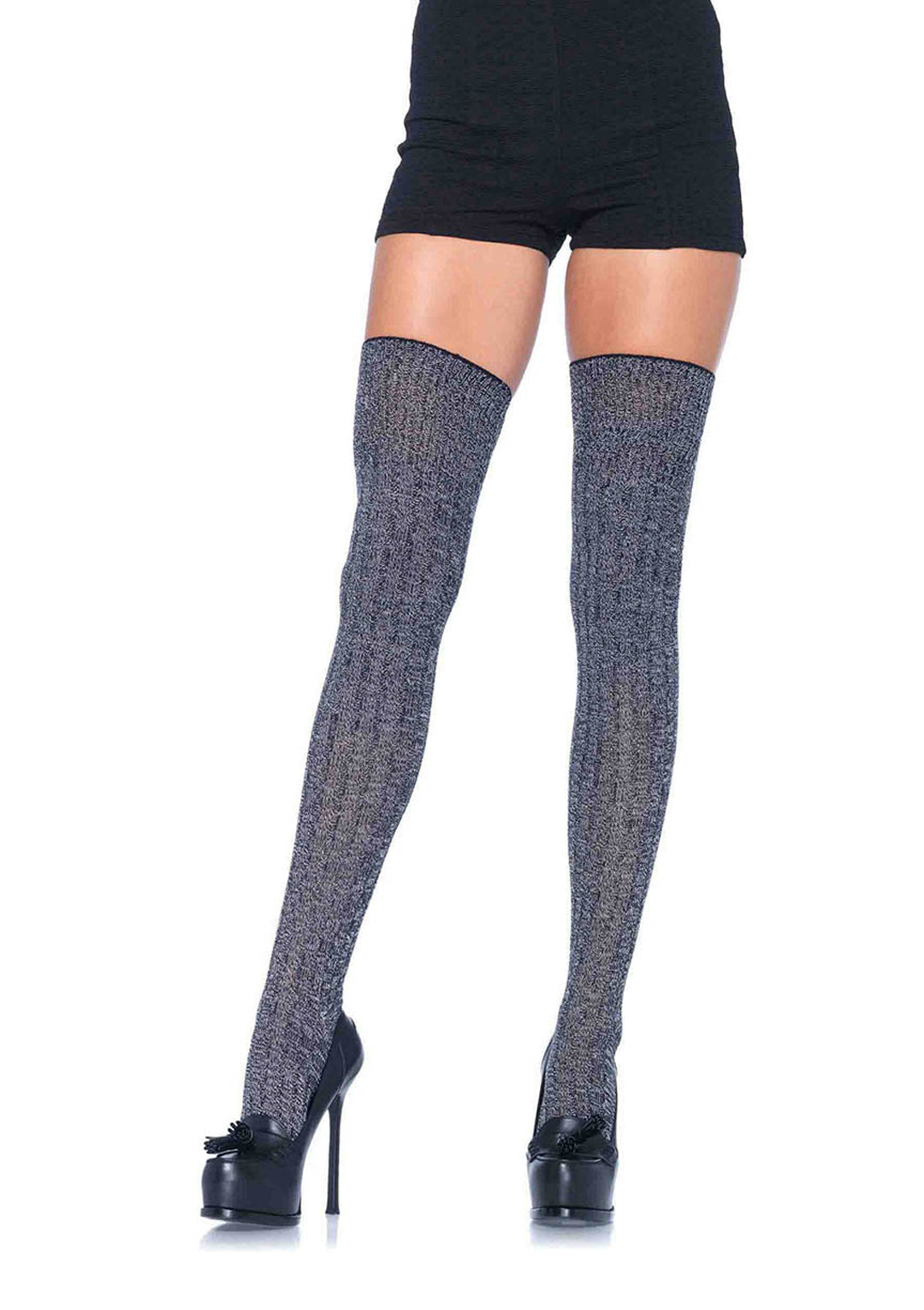 Leg Avenue  Heather Acrylic Rib Knit Thigh Hi Stockings  6907