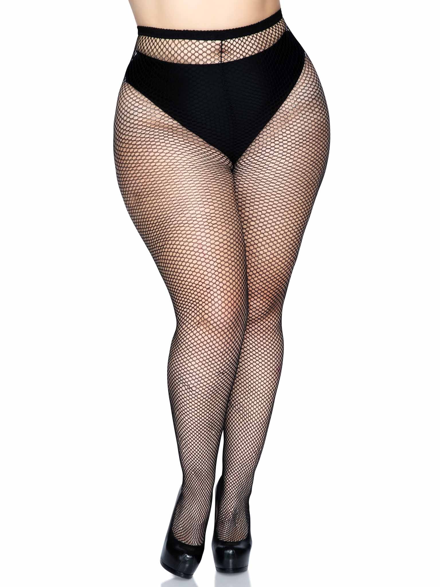 Leg Avenue  Plus Size Fishnet W/Back Seam Pantyhose  9015Q