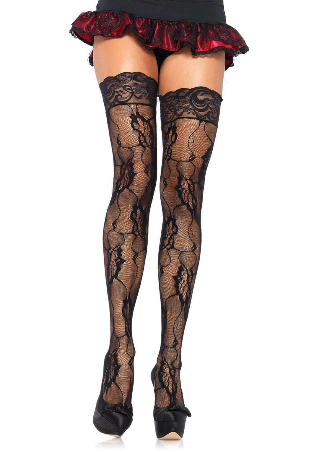 Leg Avenue  Romantic Rose Lace Thigh Hi Stockings  9215