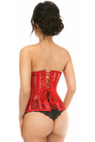 Lavish Red Sheer Lace Underwire Open Cup Underbust Corset - Daisy Corsets