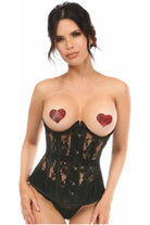 Daisy LV-1160 Black Sheer Lace Underwire Open Cup Underbust Corset