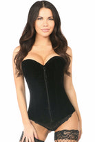 Daisy Black Velvet Overbust Corset LV-88