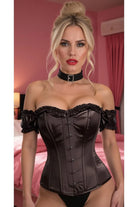 Daisy TD-105 Black Satin Overbust Corset w/Sleeves