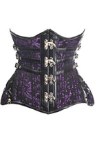 Daisy TD-1185 CURVY Steampunk Black/Purple Brocade Steel Double Boned Under Bust Corset