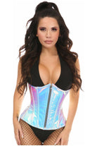 Top Drawer Blue/Purple Holo Steel Boned Underbust Corset - Daisy Corsets