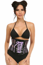 Daisy Purple Patent & Fishnet Underbust Corset TD-1729