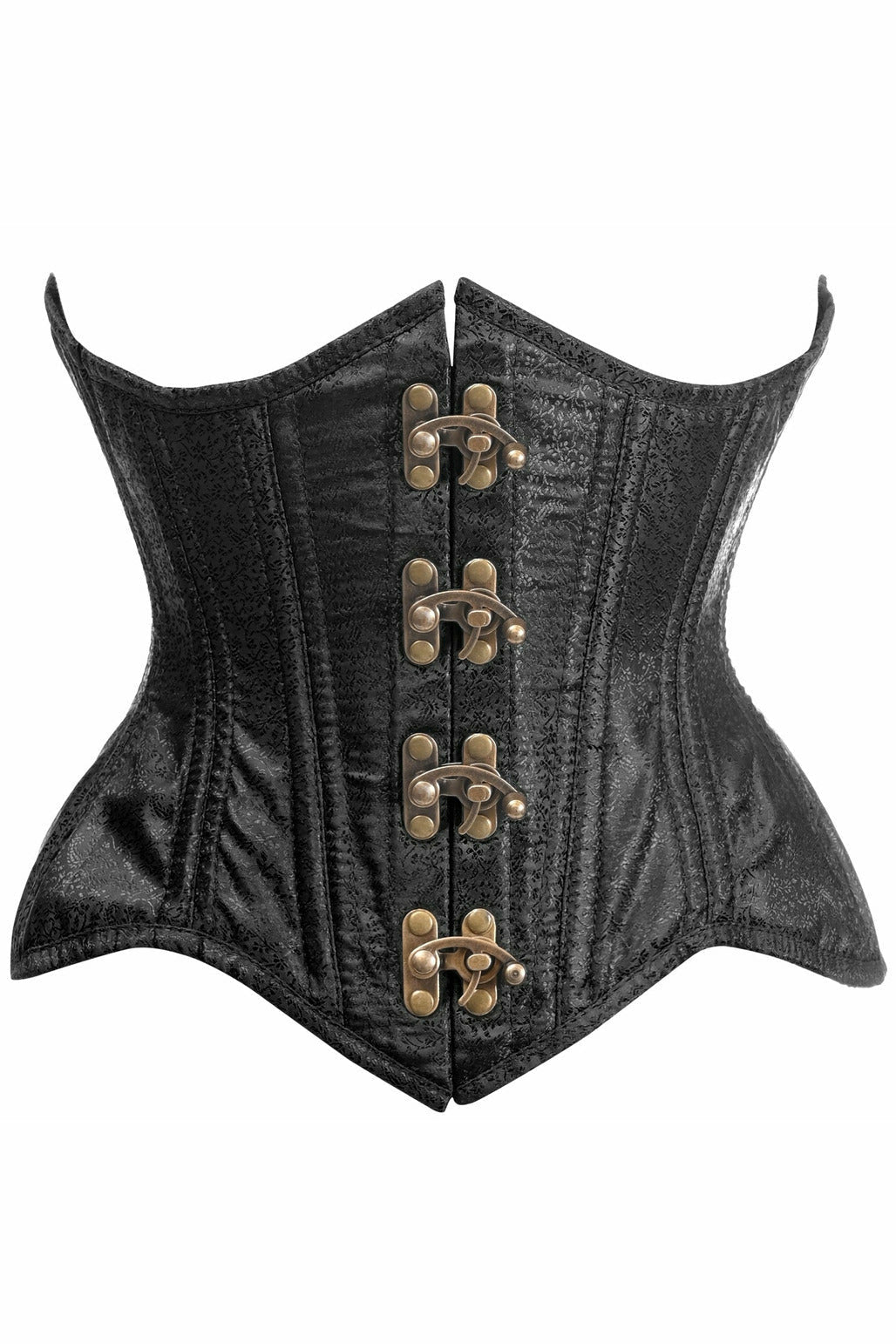 Daisy Double Steel Boned Black Brocade Curvy Underbust Corset