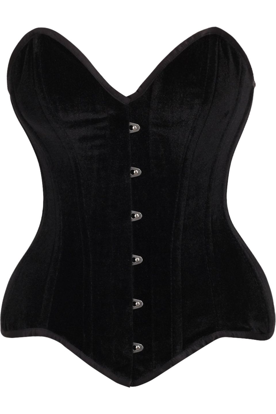 Daisy TD-188 Black Velvet Steel Boned Overbust Corset