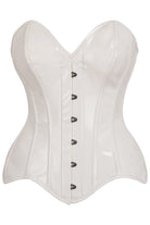 Daisy TD-233 White Patent Leather Steel Boned Overbust Corset