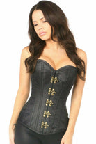 Daisy Black Brocade Steel Boned Corset w/Clasp Closure TD-247