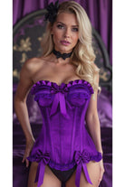 Daisy TD-432 Purple Satin Steel Boned Burlesque Corset