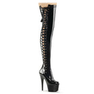 Pleaser Adore-3050 Thigh High Boot W/Side Lace Up Ribbon