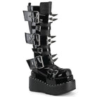 Demonia Bear-215 Spiked Buckle Strap Knee High Boot