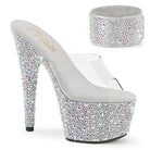 Pleaser Bejeweled-712MS Jewel Encrusted Platform Slide W/Ankle Cuff