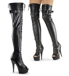 Pleaser Stripper Boots Delight-3025 Lace-Up Thigh High Boot