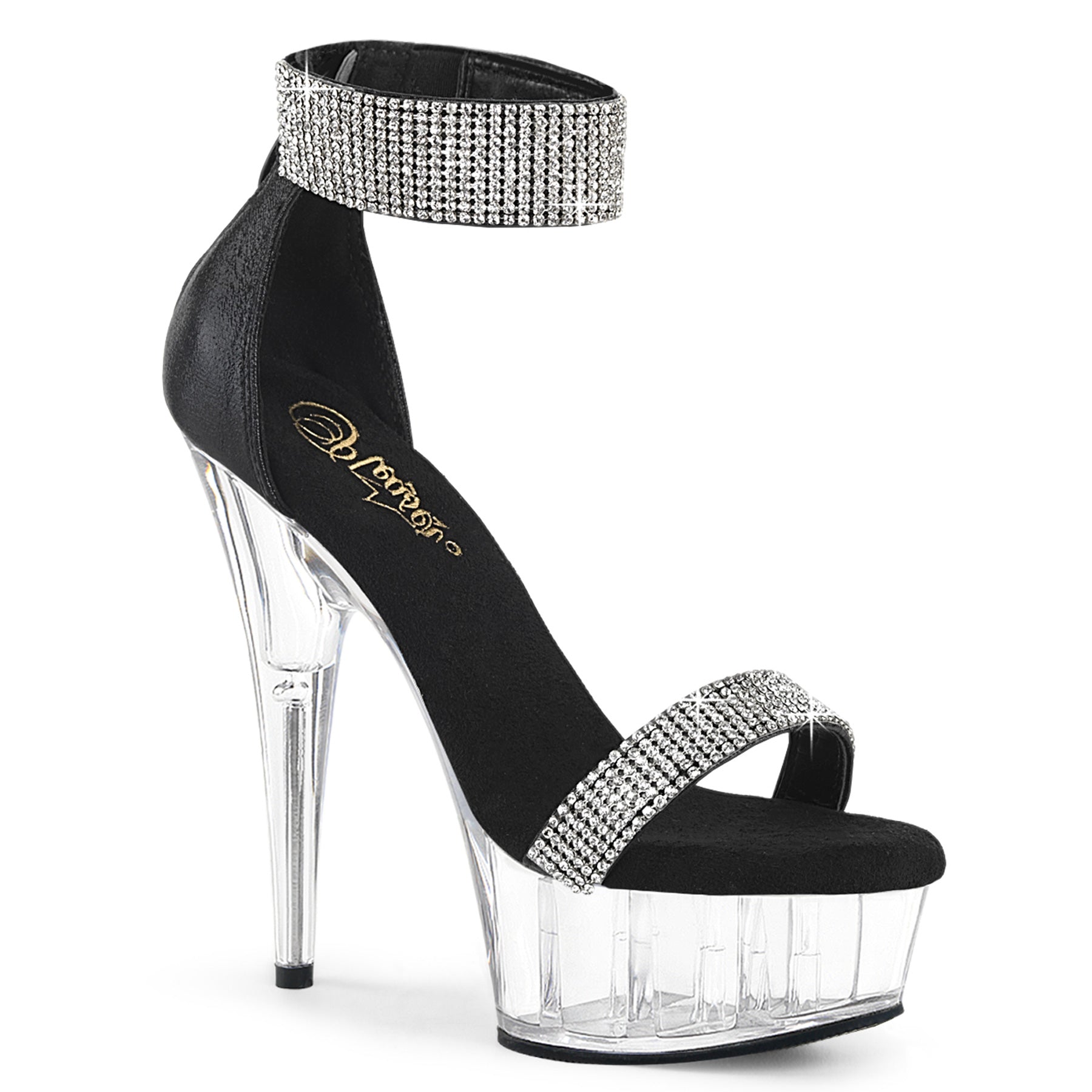 Pleaser Delight-641  Close Back Sandal W/Rhinestones