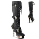 Demonia Muerto-2028 Lace Up Knee High Boot