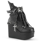 Demonia Poison-107 Wedge Platform Lace-Up Front Ankle Bootie