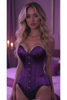 Daisy TD-209 Dark Purple Satin Steel Boned Overbust Corset