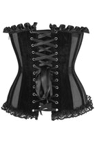 Top Drawer Steel Boned Black Mesh & Velvet Underwire Bustier Corset - Daisy Corsets