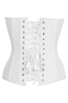 Top Drawer White Cotton Steel Boned Overbust Corset - Daisy Corsets