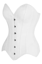 Top Drawer White Cotton Steel Boned Overbust Corset - Daisy Corsets