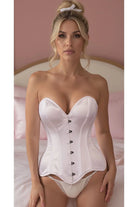 Daisy TD-168 White Satin Steel Boned Overbust Corset