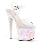 Pleaser Unicorn-708LG Glittery Ankle Strap Sandal